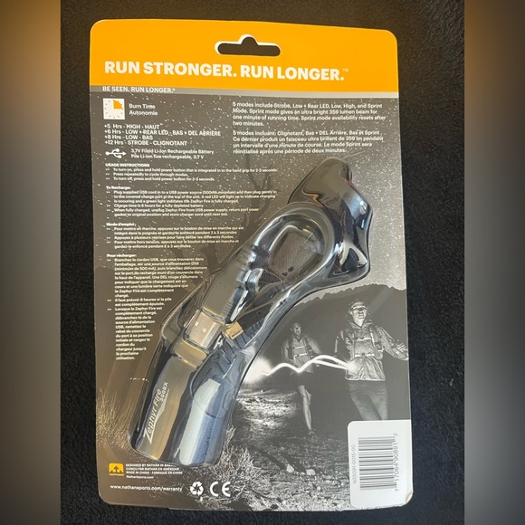Nathan Sports Zephyr Fire 300RX Runners Flashlight - NWT - Emergency Siren - Picture 7 of 7